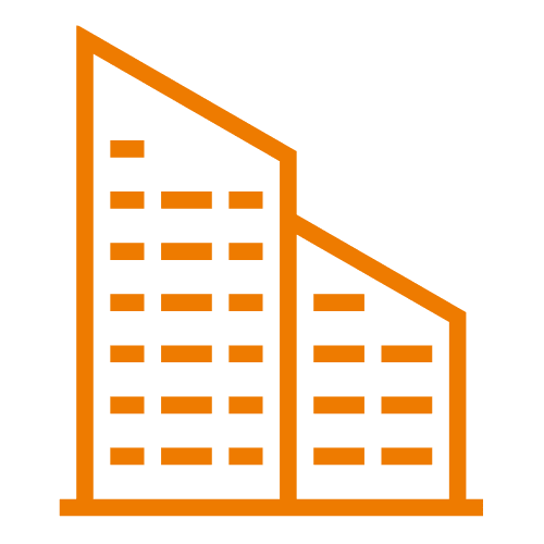 Zwei Häuser mit schrägem Dach Icon